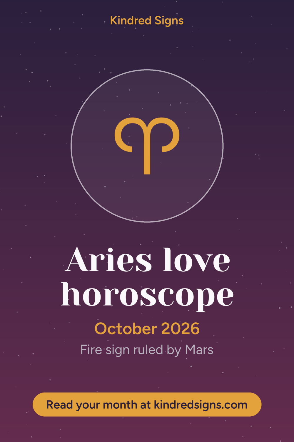 Pin graphic: Aries love horoscope for October 2026