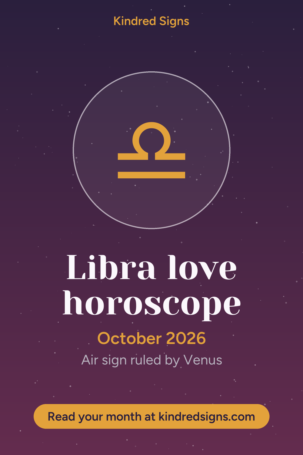 Pin graphic: Libra love horoscope for October 2026