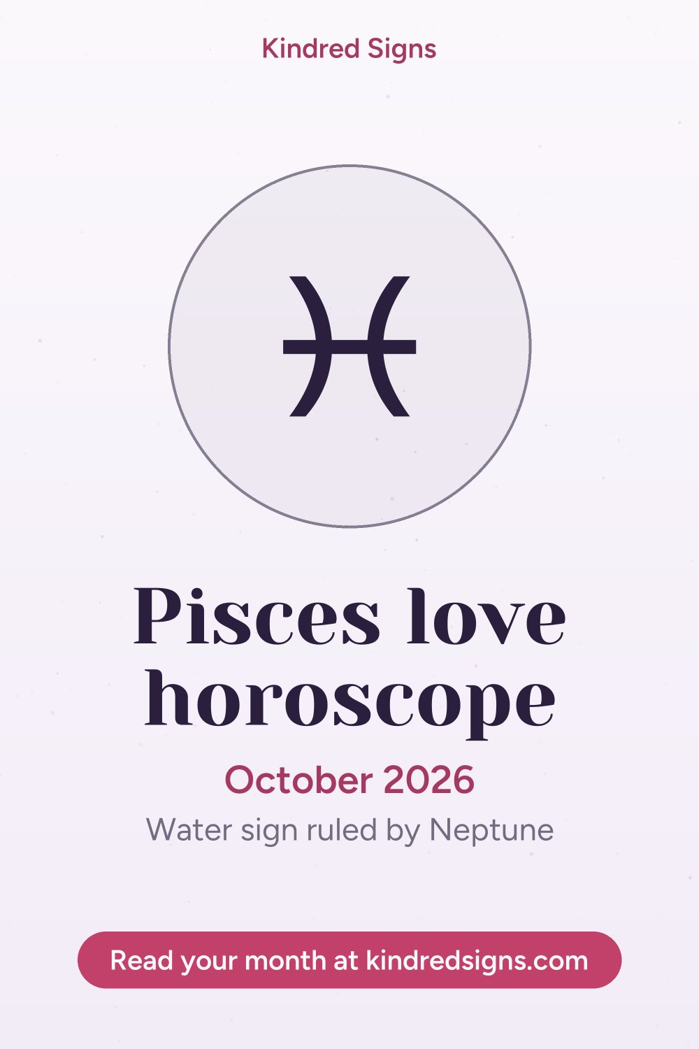Pin graphic: Pisces love horoscope for October 2026