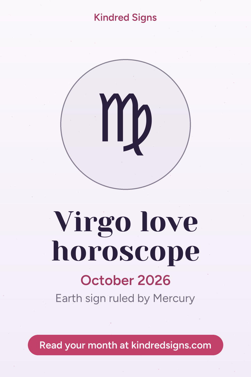 Pin graphic: Virgo love horoscope for October 2026