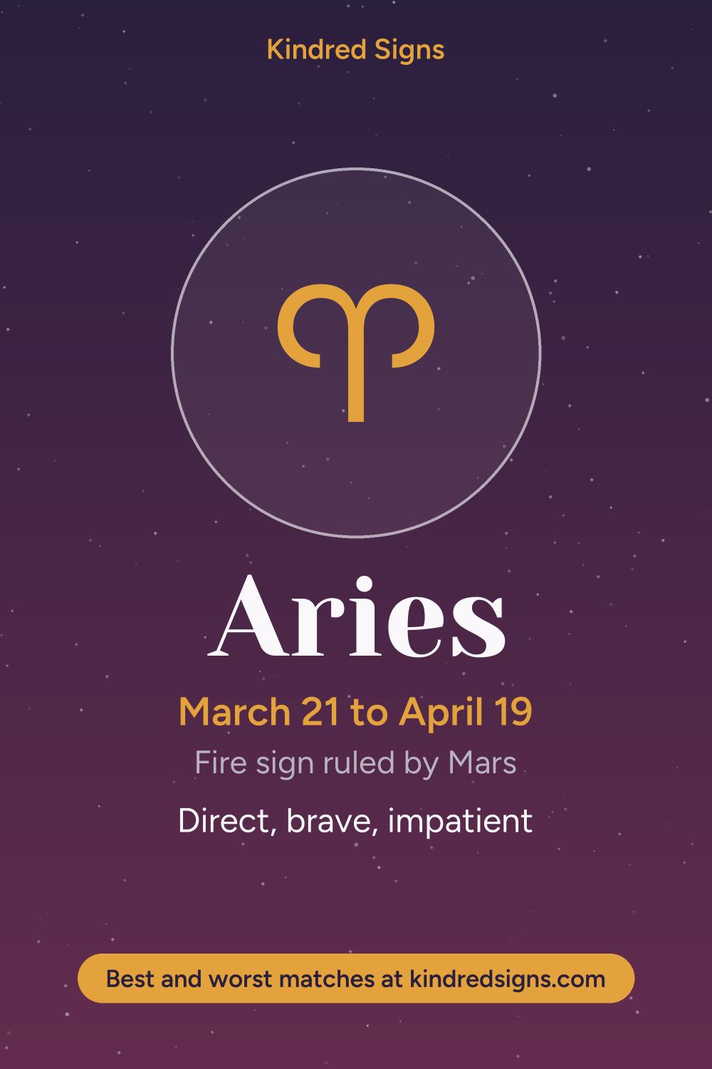 Pin graphic: Aries in love: personality, compatibility and best matches