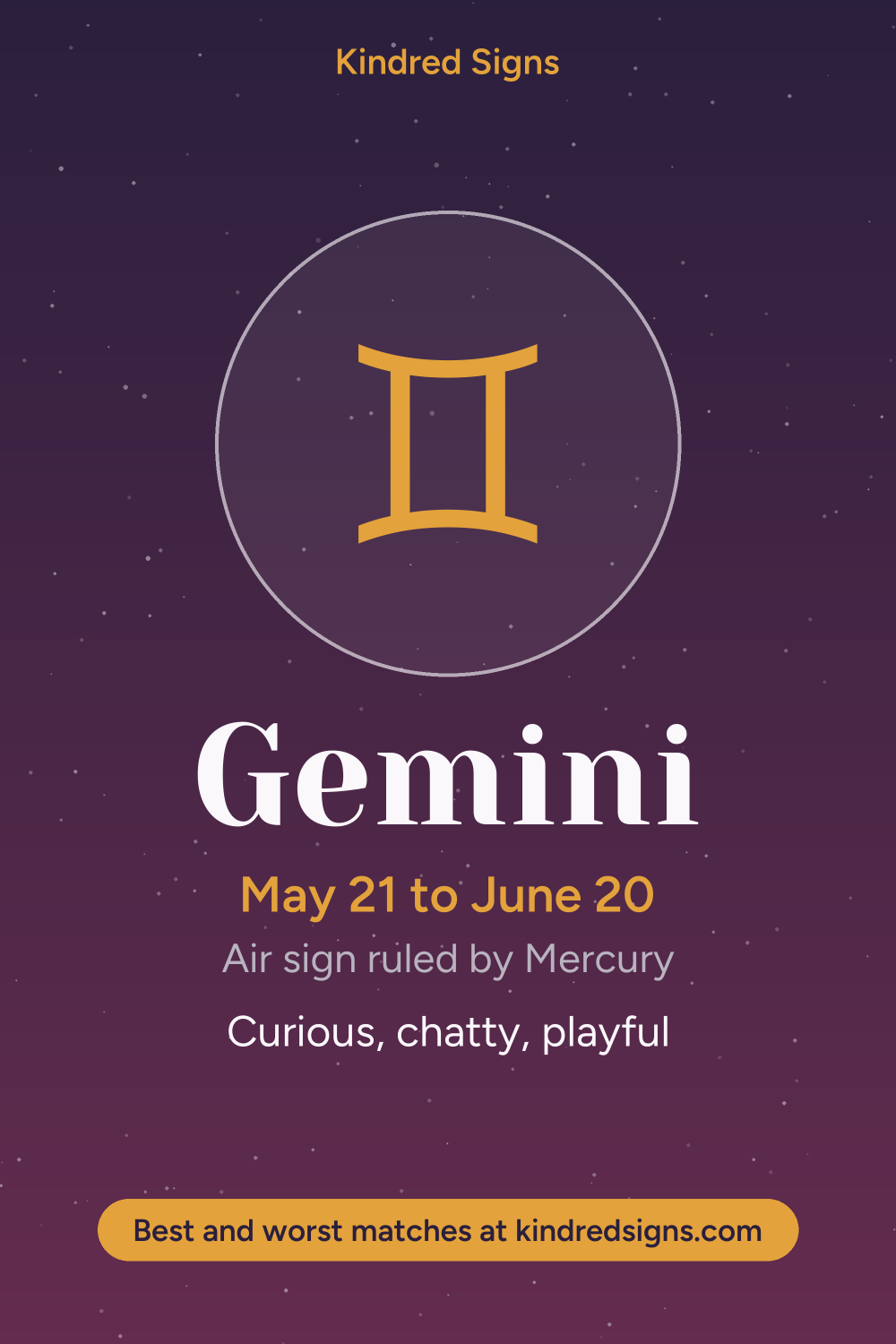 Pin graphic: Gemini in love: personality, compatibility and best matches