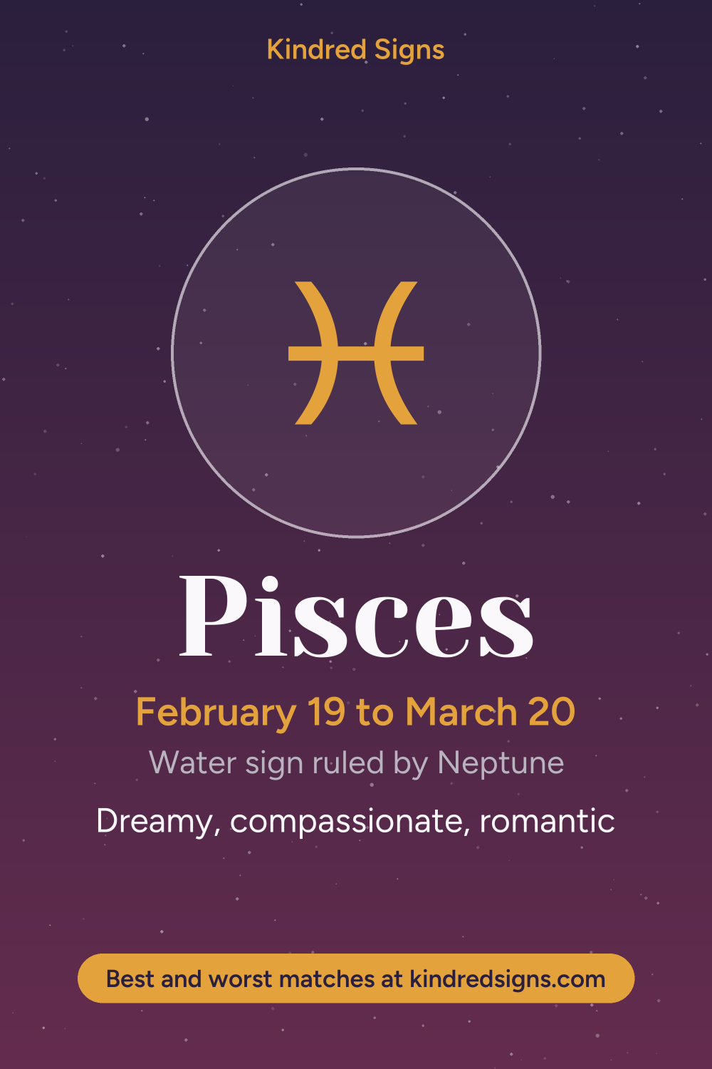 Pin graphic: Pisces in love: personality, compatibility and best matches
