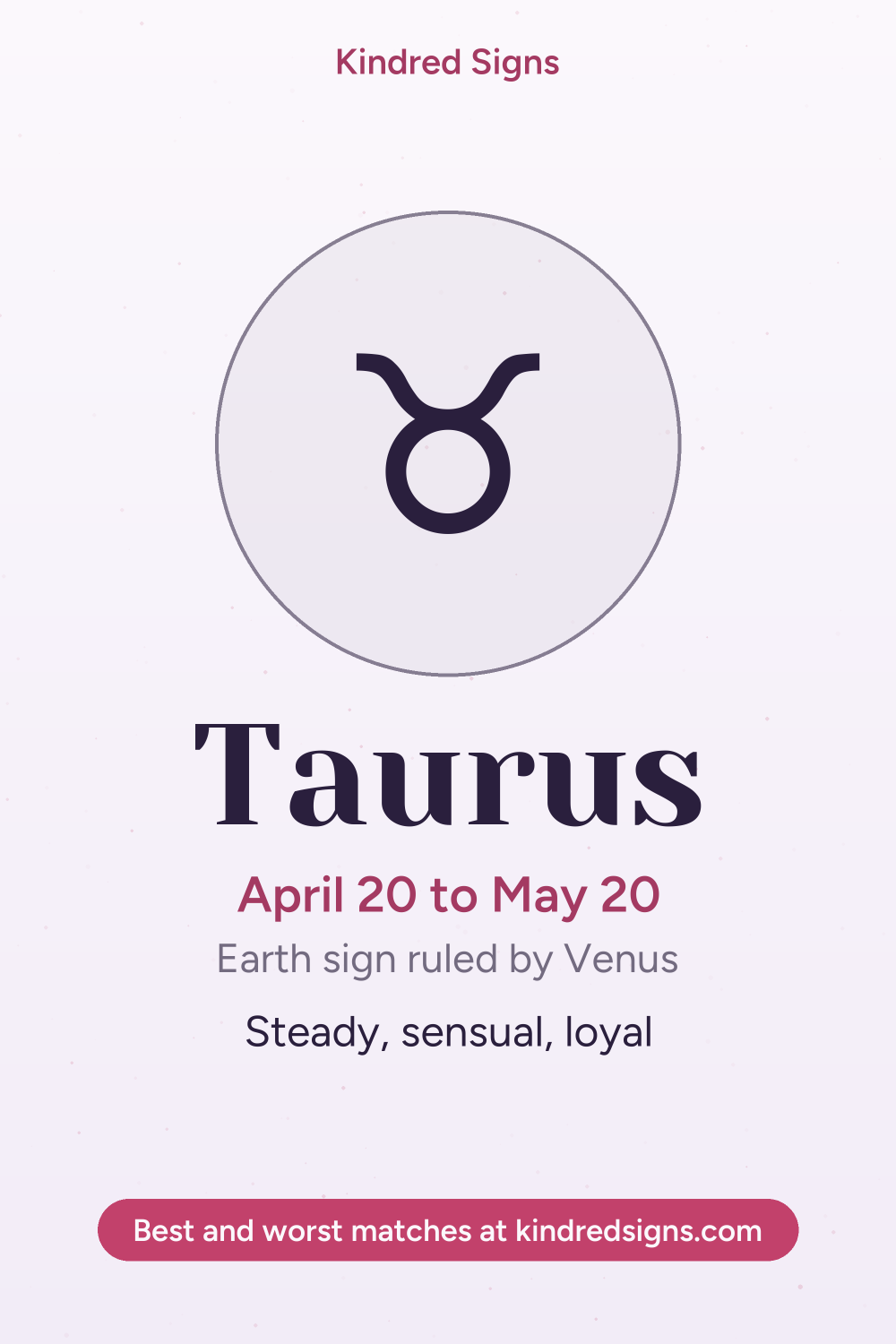 Pin graphic: Taurus in love: personality, compatibility and best matches